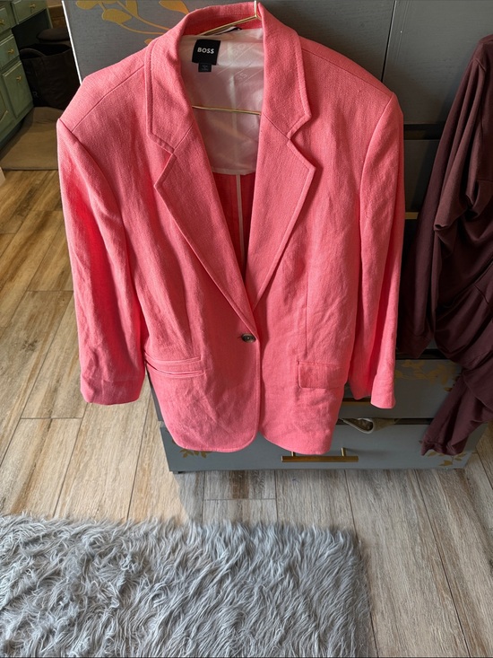 Boss Jackets & Blazers - BOSS Coral Pink Single-Button Women's Blazer